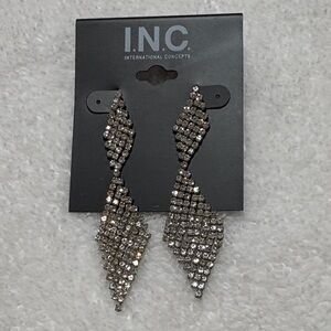INC International Concepts Silver Rhinestone Earrings